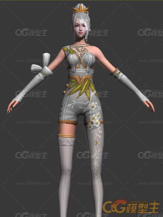 带绑定动作的仙侠风游戏男女角色3D模型-6