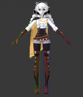 带绑定肢体动作的美少女琪亚娜3D模型
