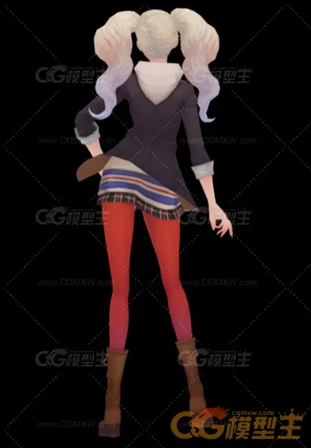 少女 卡通 可爱 双马尾 萌（FBX格式）-3