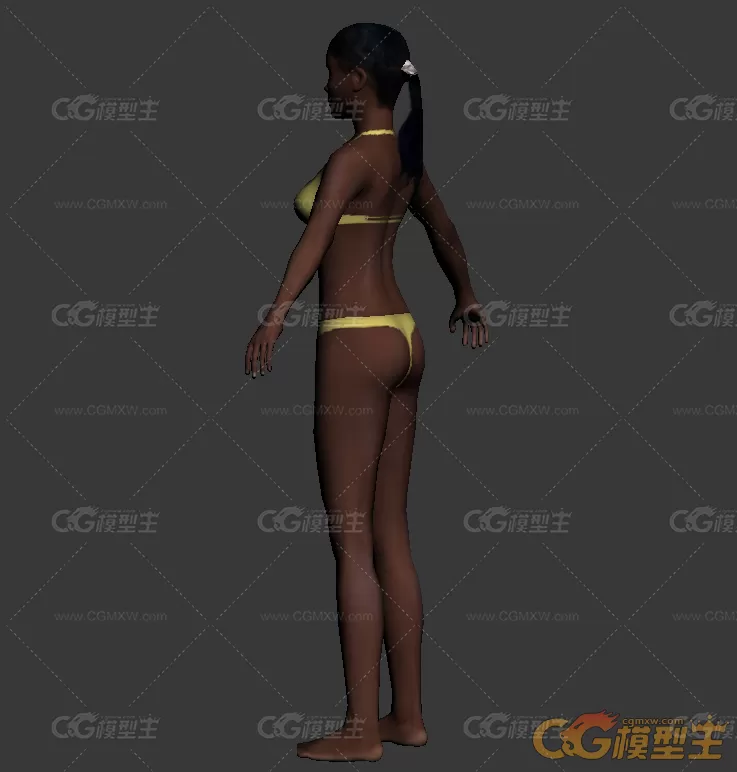 现代欧美游戏女性角色3D模型-5