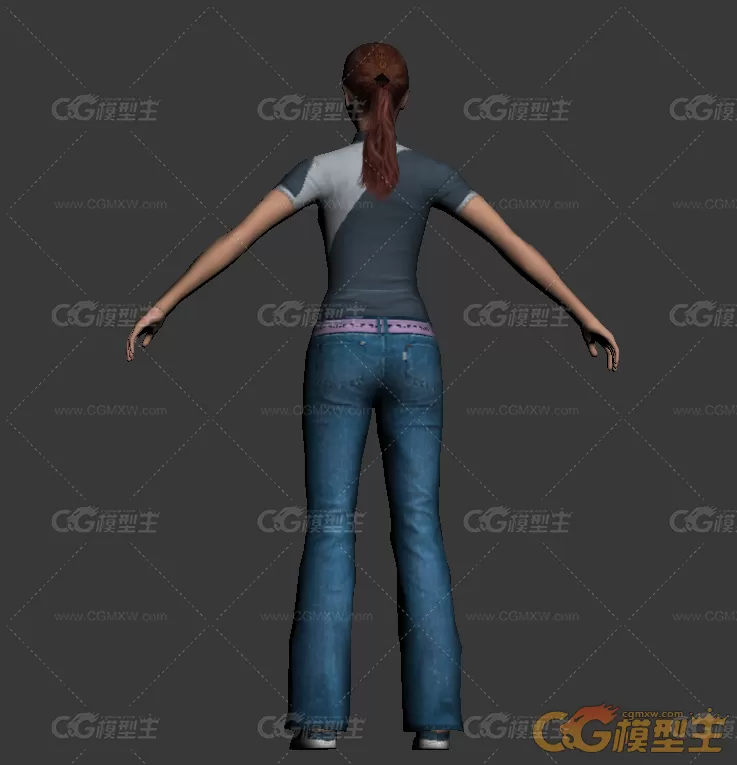 现代欧美游戏女性角色3D模型-3