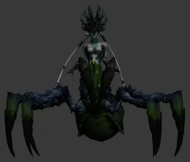 带绑定攻击动作的蜘蛛女妖怪3D模型