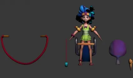 带休闲出场动作的泳池派对佐伊3DMaxfbx格式模型