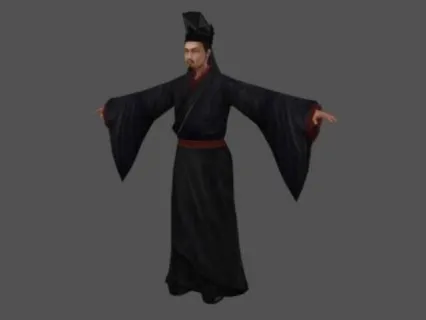 写实的中国古代汉代的运粮官朝廷官员人物3d模型下载！带全身骨格绑定和蒙皮！
