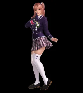 DOA5 穗香学生装人物角色 OBJ格式模型下载！日本学生女装卡通动漫人物maya/obj模型！