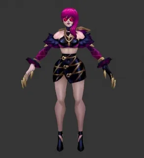 戴麦克风的kda女团伊芙琳带绑定3Dmax模型