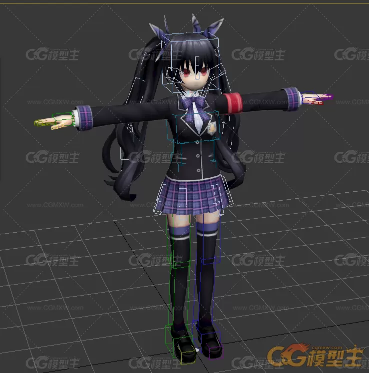 日韩风格校园少女3DMax模型-4