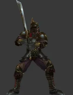 带绑定攻击动作的西方铠甲战士3D模型