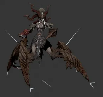 带绑定动作的魔幻女蜘蛛精3D模型