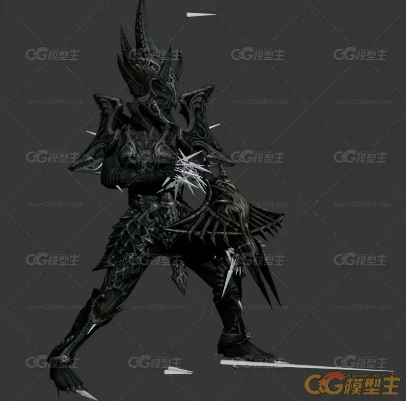 带绑定动作的魔幻手弩角色3D模型-1