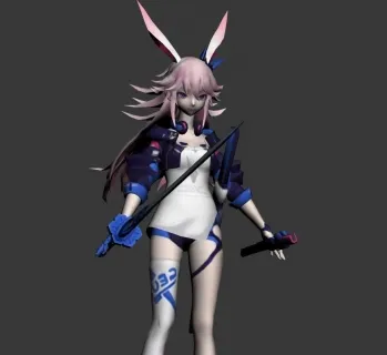 含全套动作与绑定的八重樱3Dmax模型