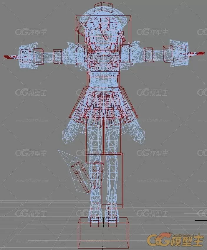 高精带绑定海军美少女3D模型-6