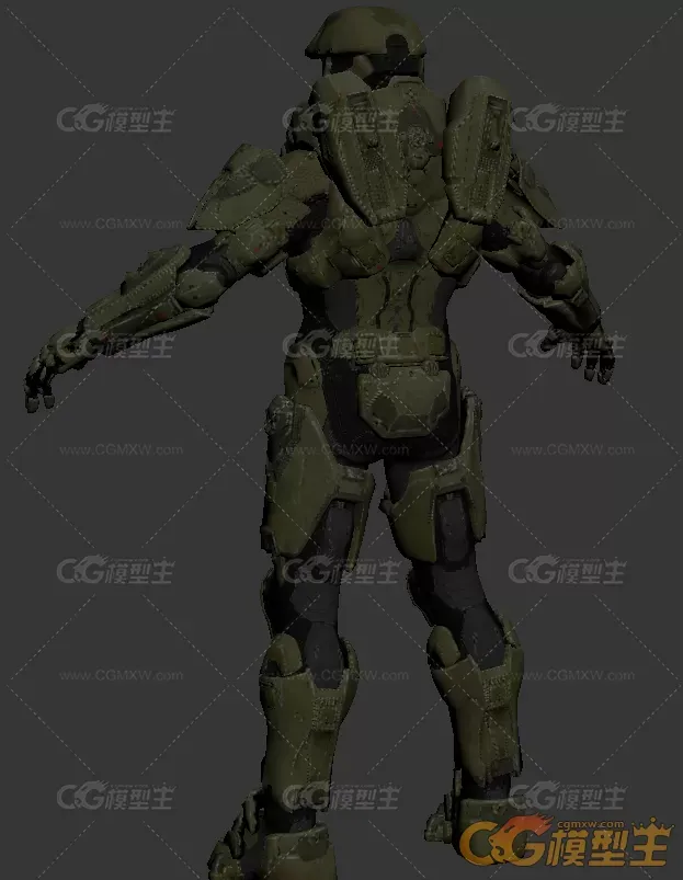 次世代机器人士官长光晕带绑定3D模型-2