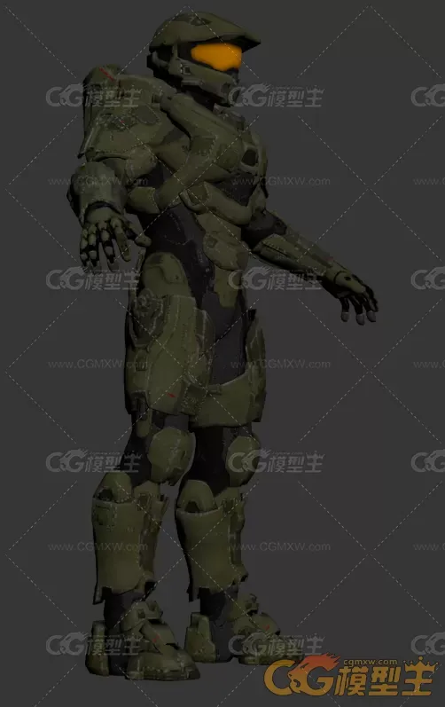 次世代机器人士官长光晕带绑定3D模型-4