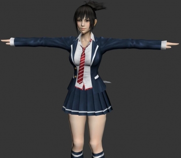 次世代制服少女misa3D模型 内含OBJ格式