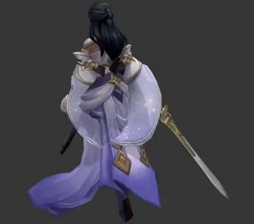 带绑定攻击动作的紫霞仙子皮肤3dMax模型