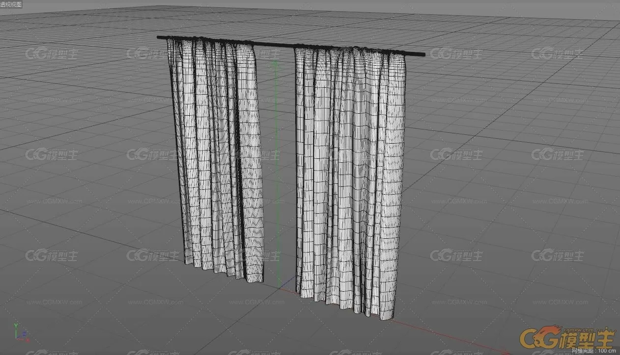 【3D模型】窗帘 百褶帘-2