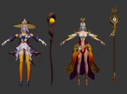 高挑大长腿的王昭君皮肤3D模型