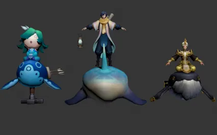 Q版游戏角色庄周3D模型合集