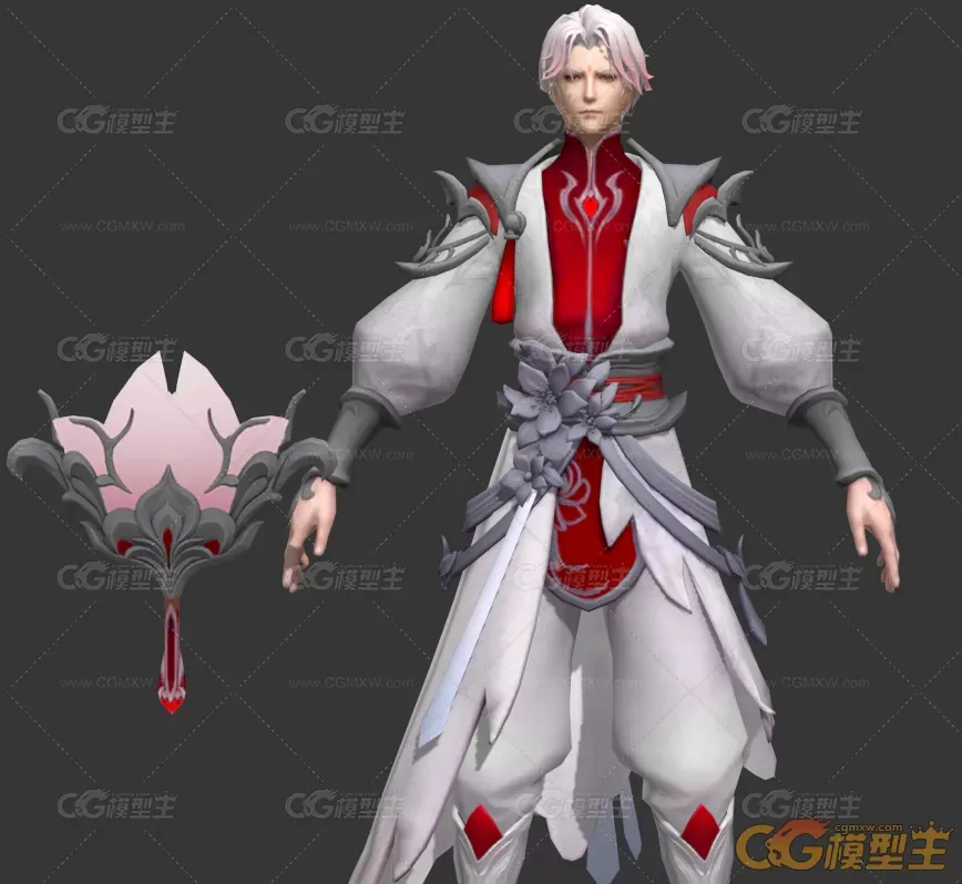 桃花源下的武陵仙君诸葛亮皮肤3D模型-4