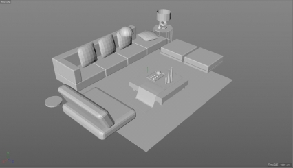 【3D】客厅沙发茶几