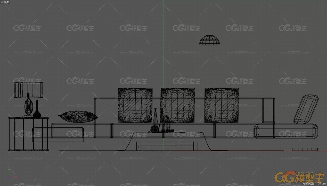 【3D】客厅沙发茶几-3