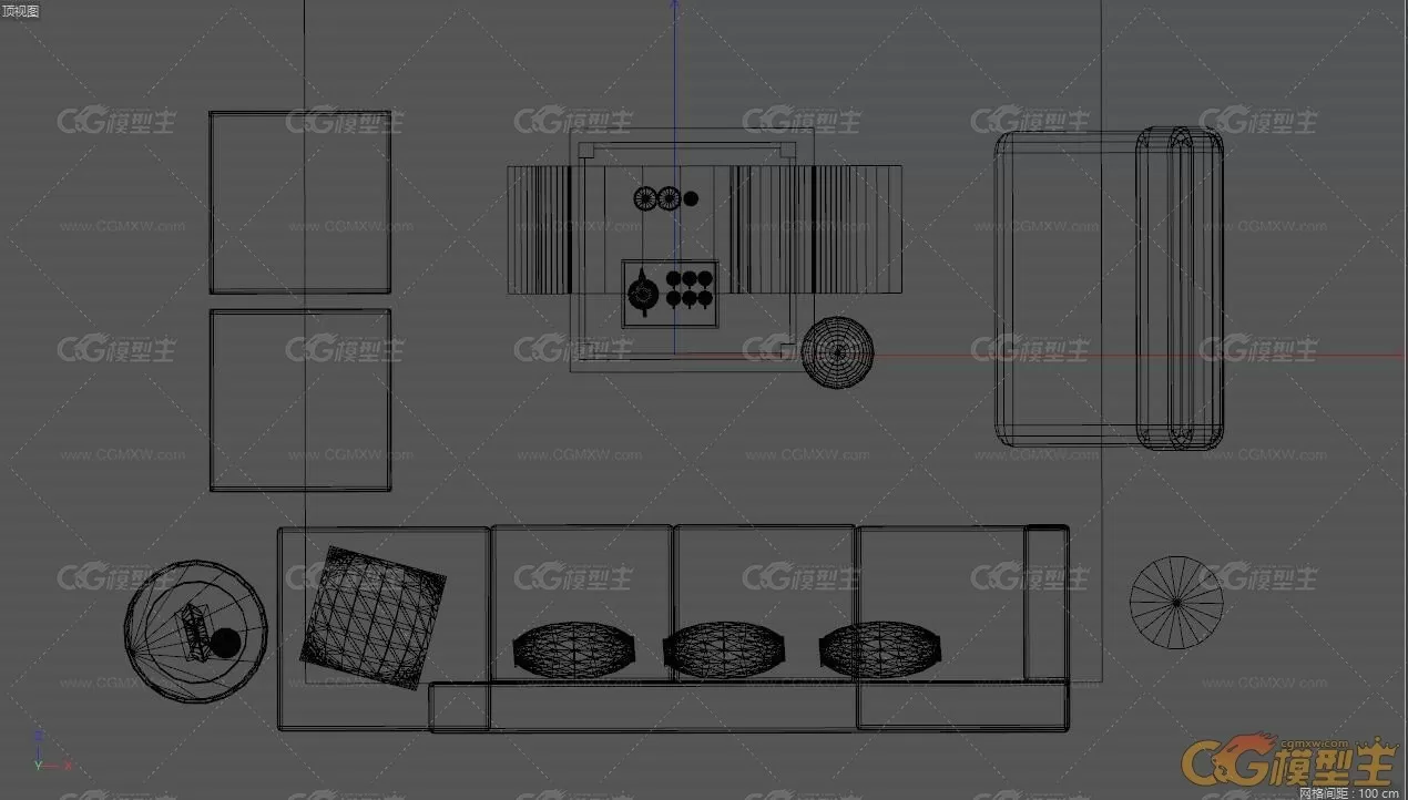 【3D】客厅沙发茶几-4