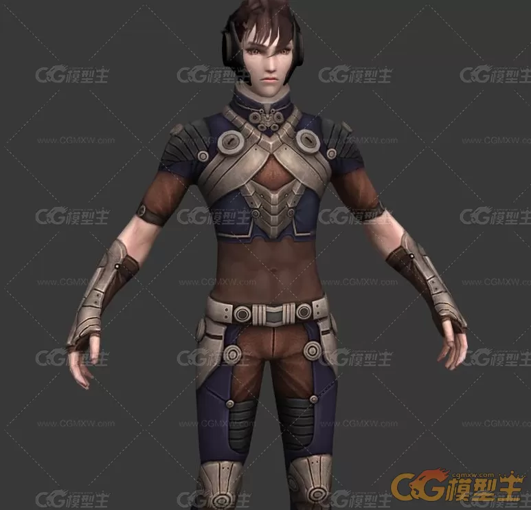 短发男战士3D模型-1