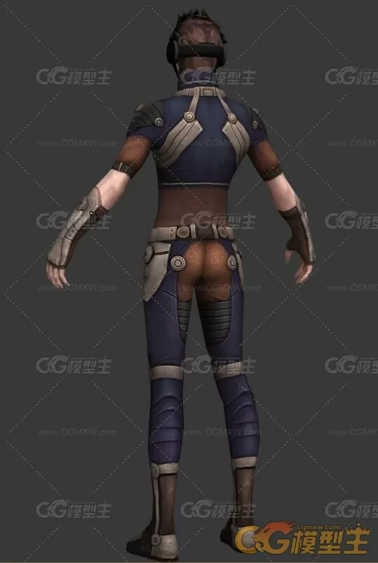 短发男战士3D模型-3