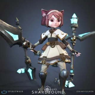 带武器的猫耳短发小萝莉战士3D模型