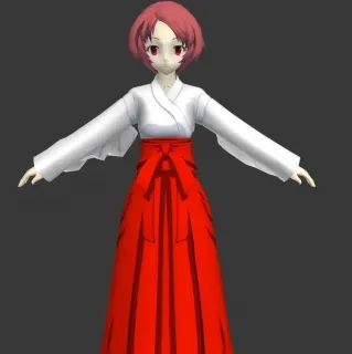 日系带绑定和服少女3D角色模型
