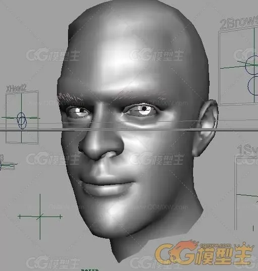 发个欧美男人脸部表情maya模型吧，有各种表情控制！不错！-1