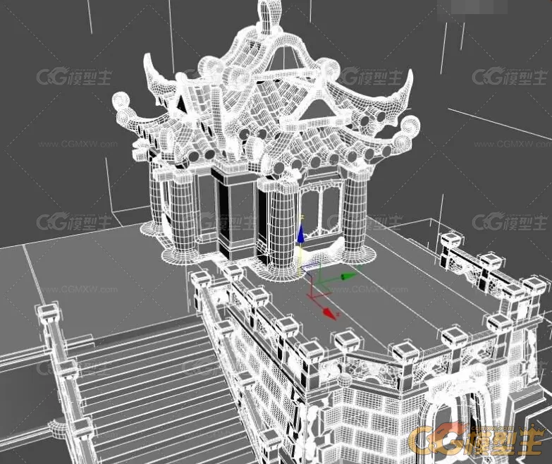 古建筑模型 皇宫阁楼三渲二3D高模-2