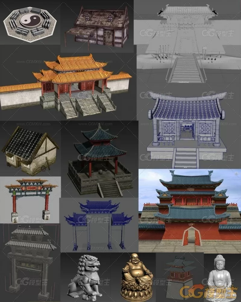 皇宫殿堂 王城故宫古代建筑3D模型合集-1