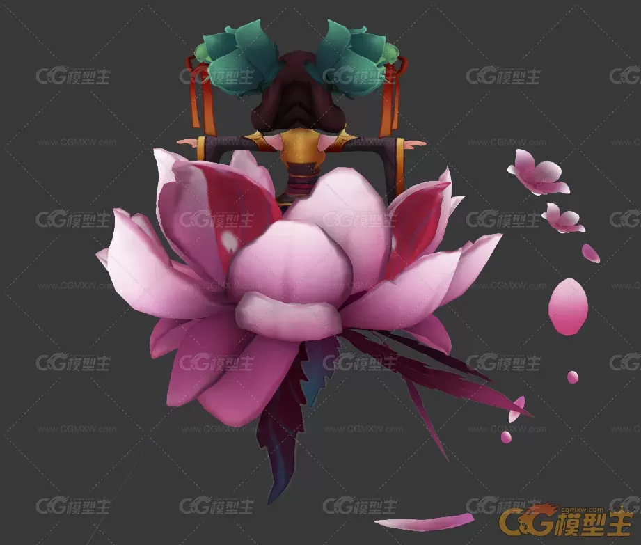 Q版莲花女妖3D带动作模型-2