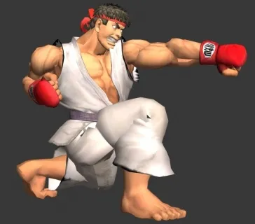 拳击男主角街霸带绑定武打3D模型