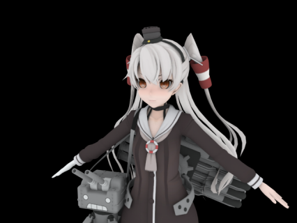 Kandai 女角色Amatsukaze 模型带贴图带绑定