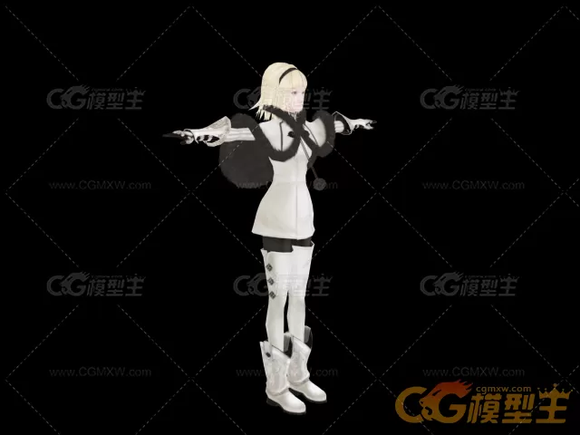 Drakengard3 One女角色 带贴图带绑定FBX-2