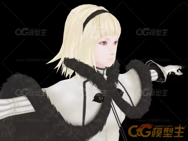 Drakengard3 One女角色 带贴图带绑定FBX-3