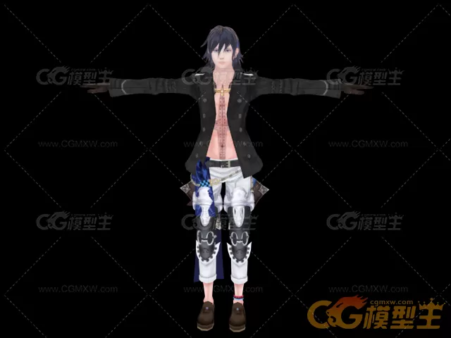 Drakengard3 Cent男角色模型 带绑定 FBX格式-2