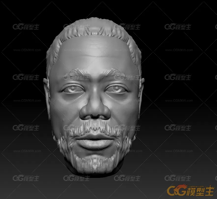黑人 人头雕刻3d maya zbrush CG模型下载！写实黑人头像雕塑石雕铜雕zbrush模型！-4