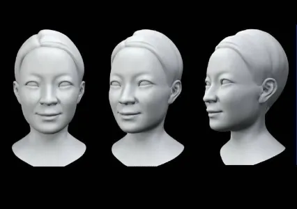 建模细腻的一个中年女性人物女人头部maya模型下载！