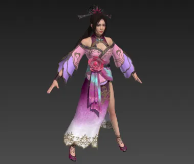 中国风游戏女角色3dmax模型。