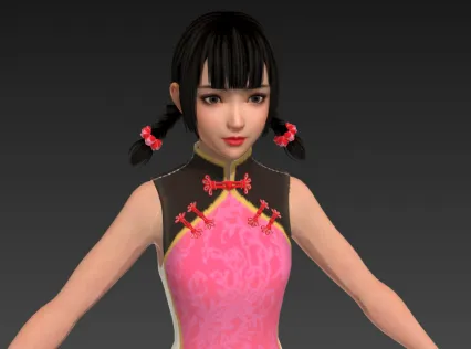 一个特别漂亮的小妹3D模型 游戏女人模型