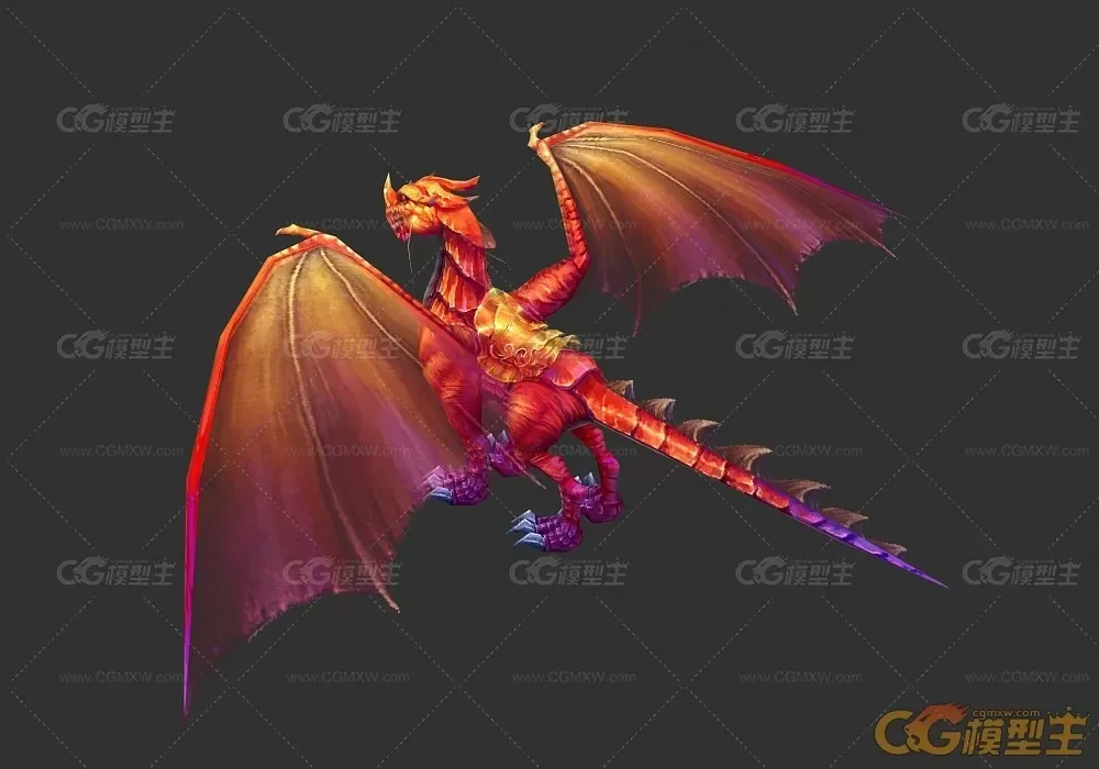 西方火龙坐骑3D模型-1