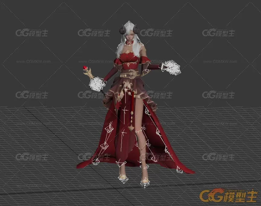 神魔游戏女角色模型 带绑定和待机动画。-2