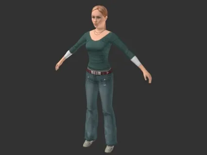 现代都市女人3D模型 有绑定 可以直接做动画