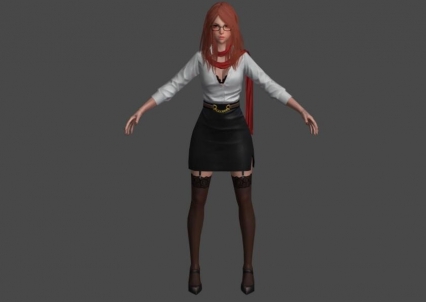 美女教师3D人物模型