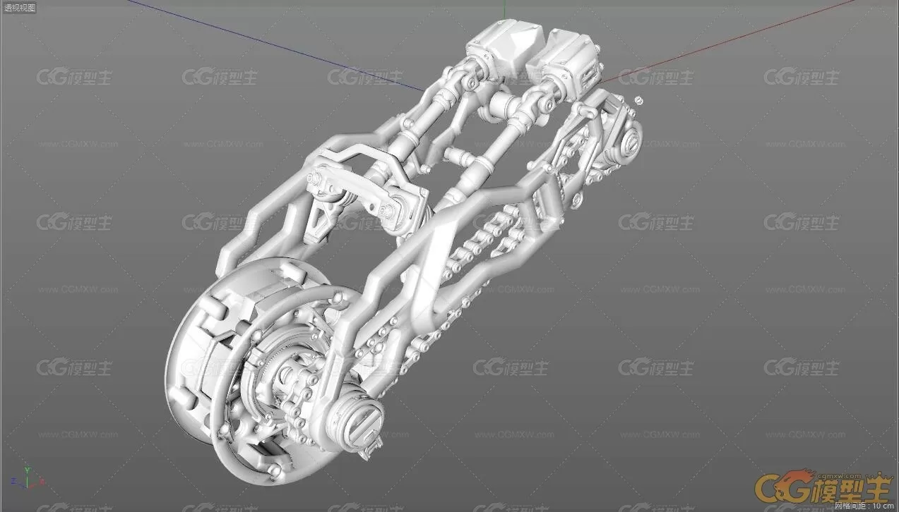 【3D模型】科幻次世代摩托机车高模-9