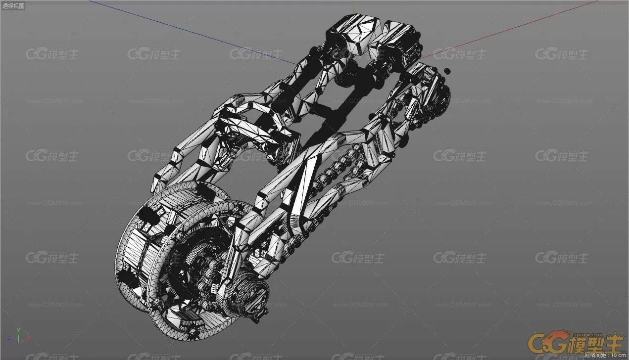 【3D模型】科幻次世代摩托机车高模-10